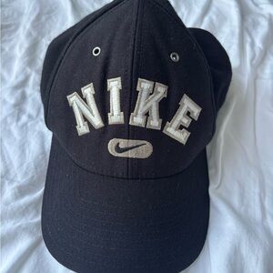 Nike Vintage Black Hat with White Logo